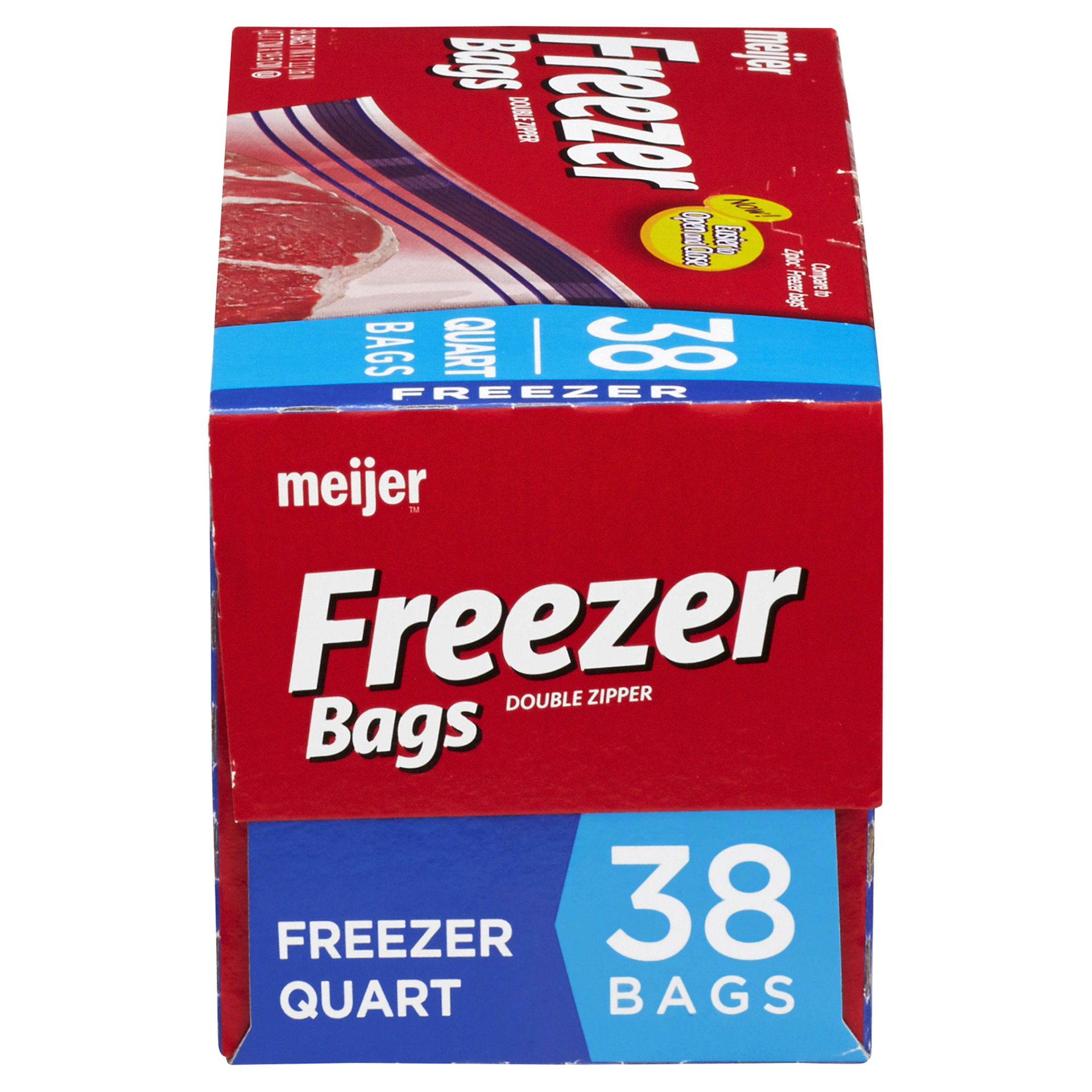 slide 25 of 29, Meijer Reclosable Freezer Bags, Quart, 38 ct