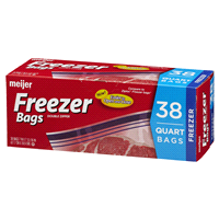 slide 7 of 29, Meijer Reclosable Freezer Bags, Quart, 38 ct