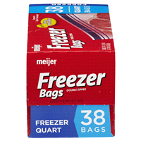 slide 11 of 29, Meijer Reclosable Freezer Bags, Quart, 38 ct