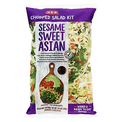 slide 1 of 1, H-E-B Sesame Ginger Asian Chopped Salad Kit, 13 oz