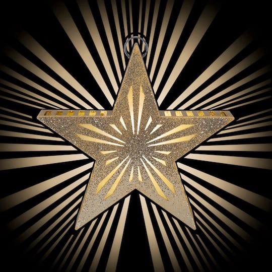 slide 1 of 3, 9" Radiant Beams Gold Hanging Star By Ashland, 9.3 in x 8.8 in