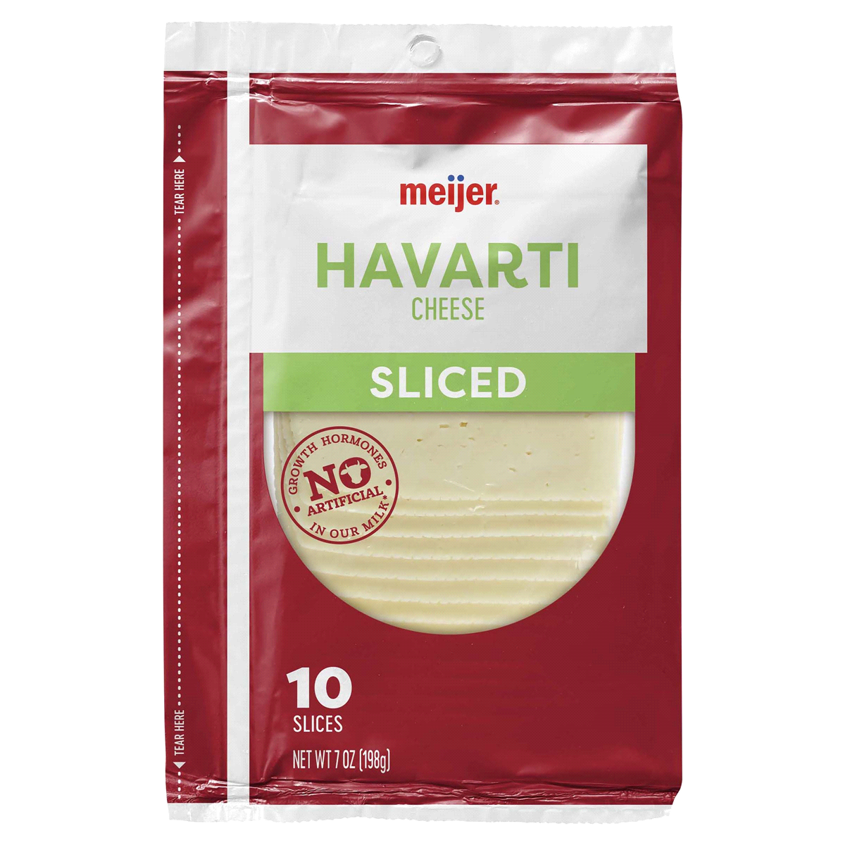 slide 1 of 5, Meijer Sliced Havarti Cheese, 7 oz