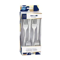 Kroger Elevated Elegance Heavyweight Plastic Forks - Chrome