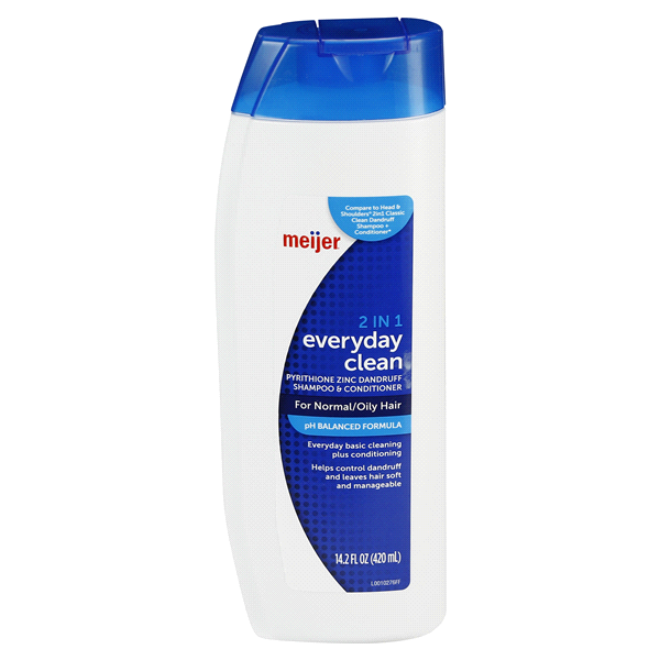 slide 1 of 2, Meijer 2-in-1 Everyday Clean Dandruff Shampoo, Normal Hair, 14.2 oz