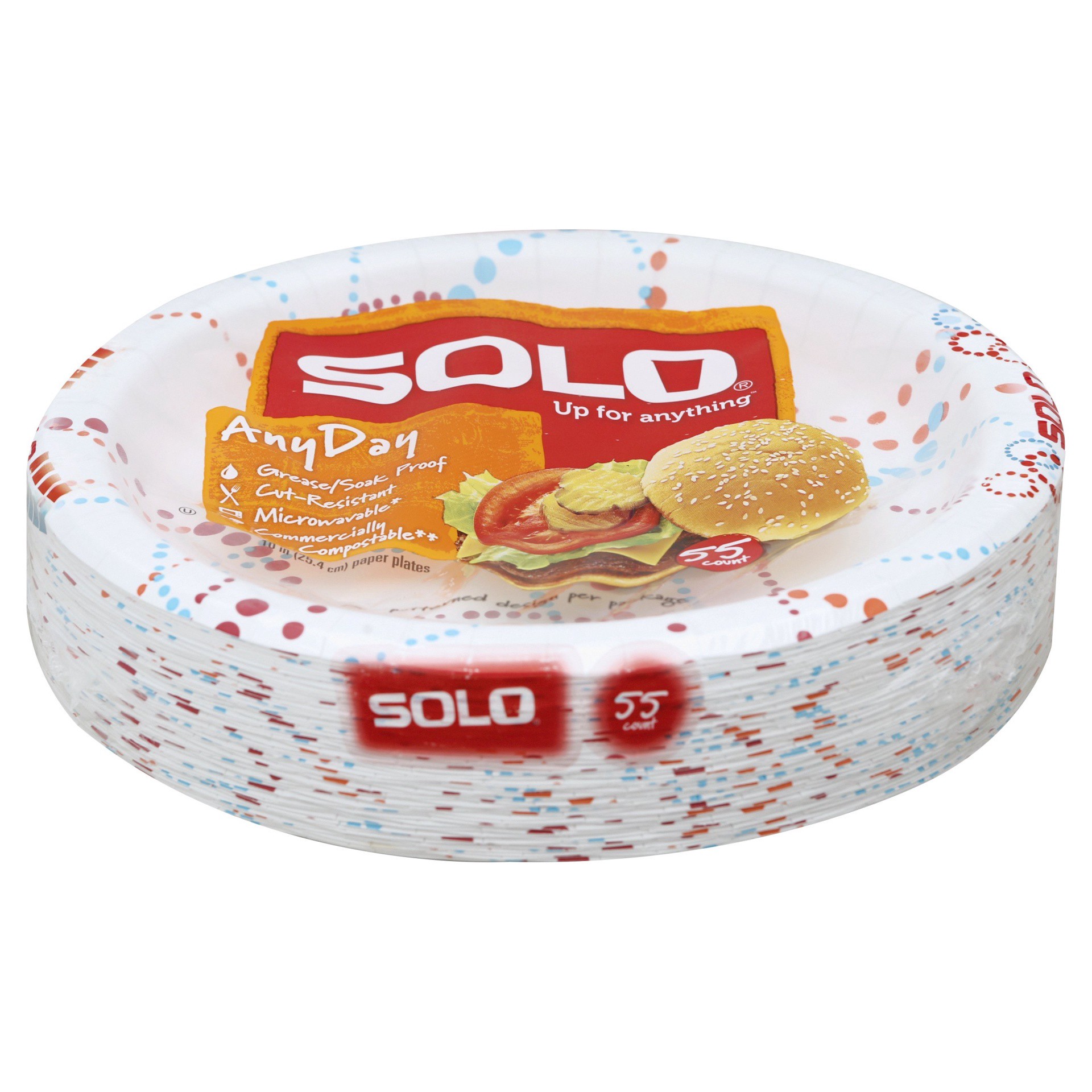 slide 1 of 4, Solo AnyDay Paper Plates 10 Inch 55 ea, 55 ct