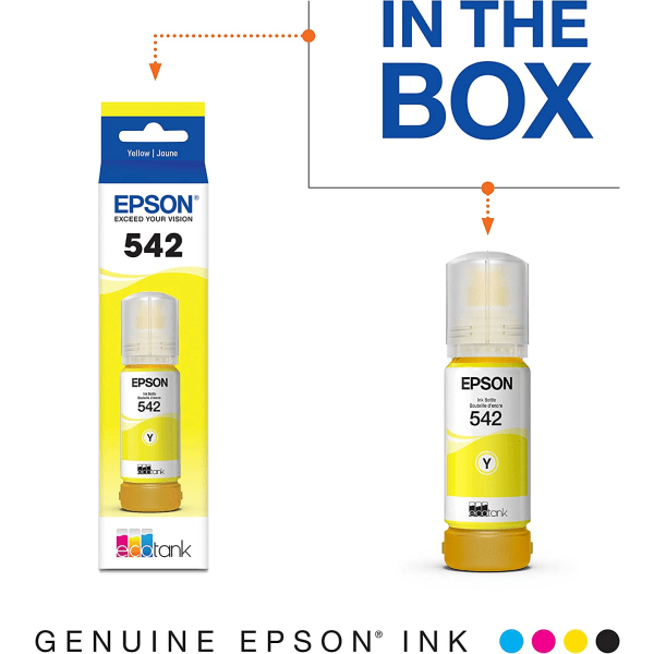 slide 2 of 2, Epson Ecotank 542 Ink Refill, Yellow, T542420-S, 1 ct