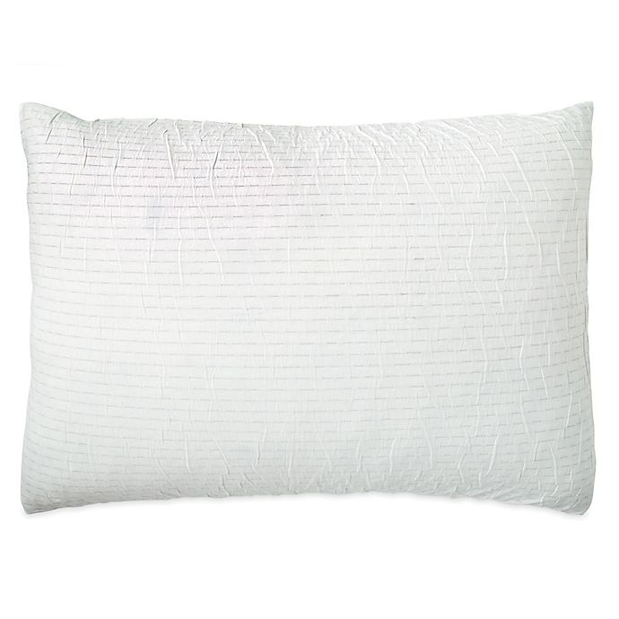 slide 1 of 1, DKNYpure Crinkle Standard Pillow Sham - White, 1 ct