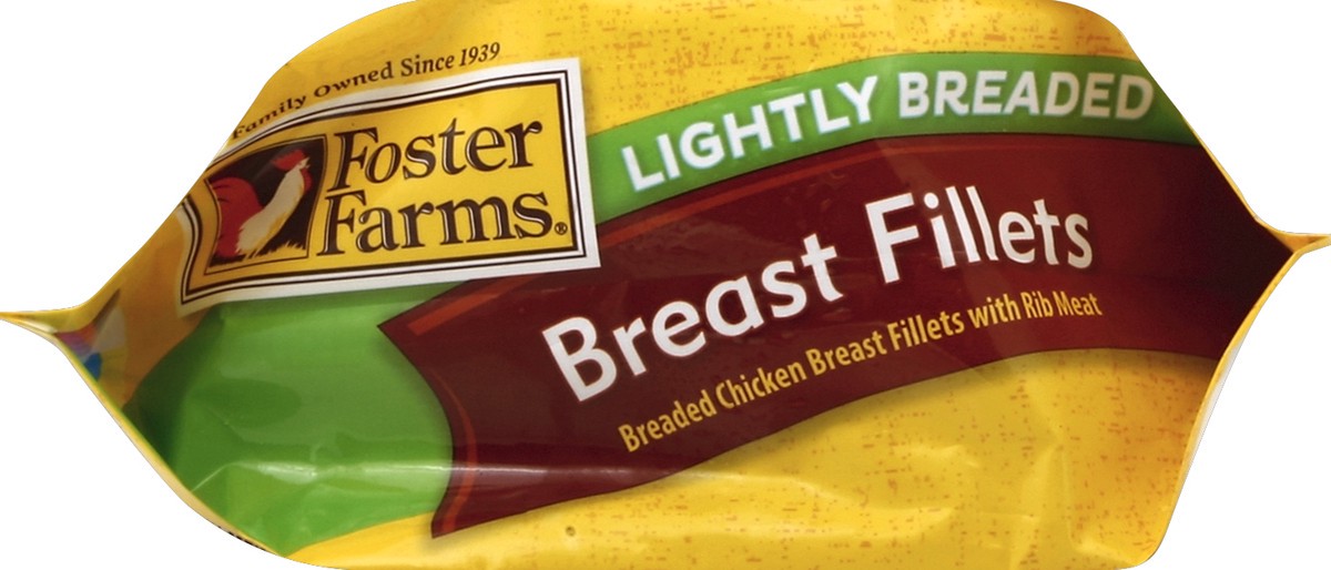 slide 2 of 3, Foster Farms Lightly Breaded Chicken Breast Filets , 22 oz