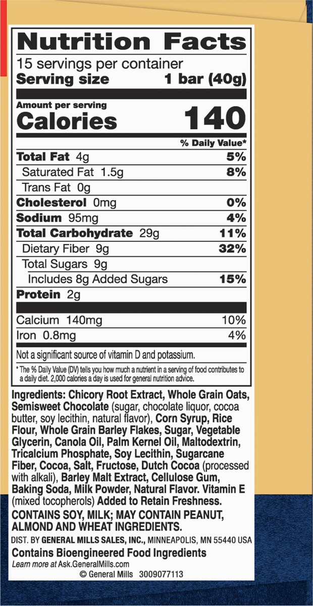 slide 8 of 9, Fiber One Chewy Bars, Oats & Chocolate, Fiber Snacks, Mega Pack, 15 ct, 15 ct