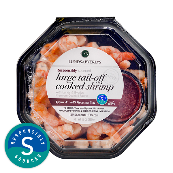 slide 1 of 1, L&B Lunds & Byerlys L&B Large Cooked Shrimp Party Tray, 13 oz