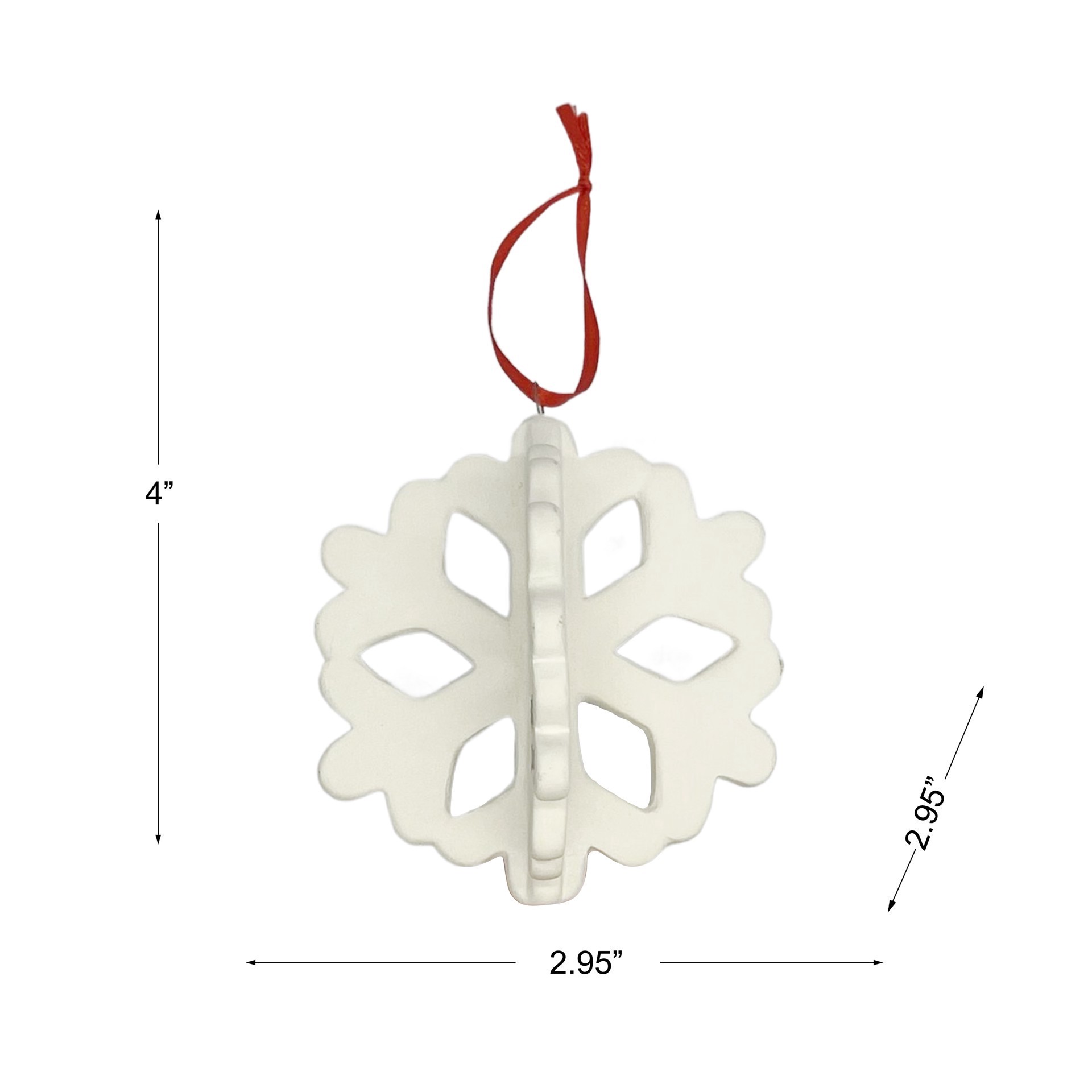 slide 2 of 5, 4" Diy Ceramic Slatted Snowflake Ornament By Make Market, 2.95 in x 2.95 in x 4 in
