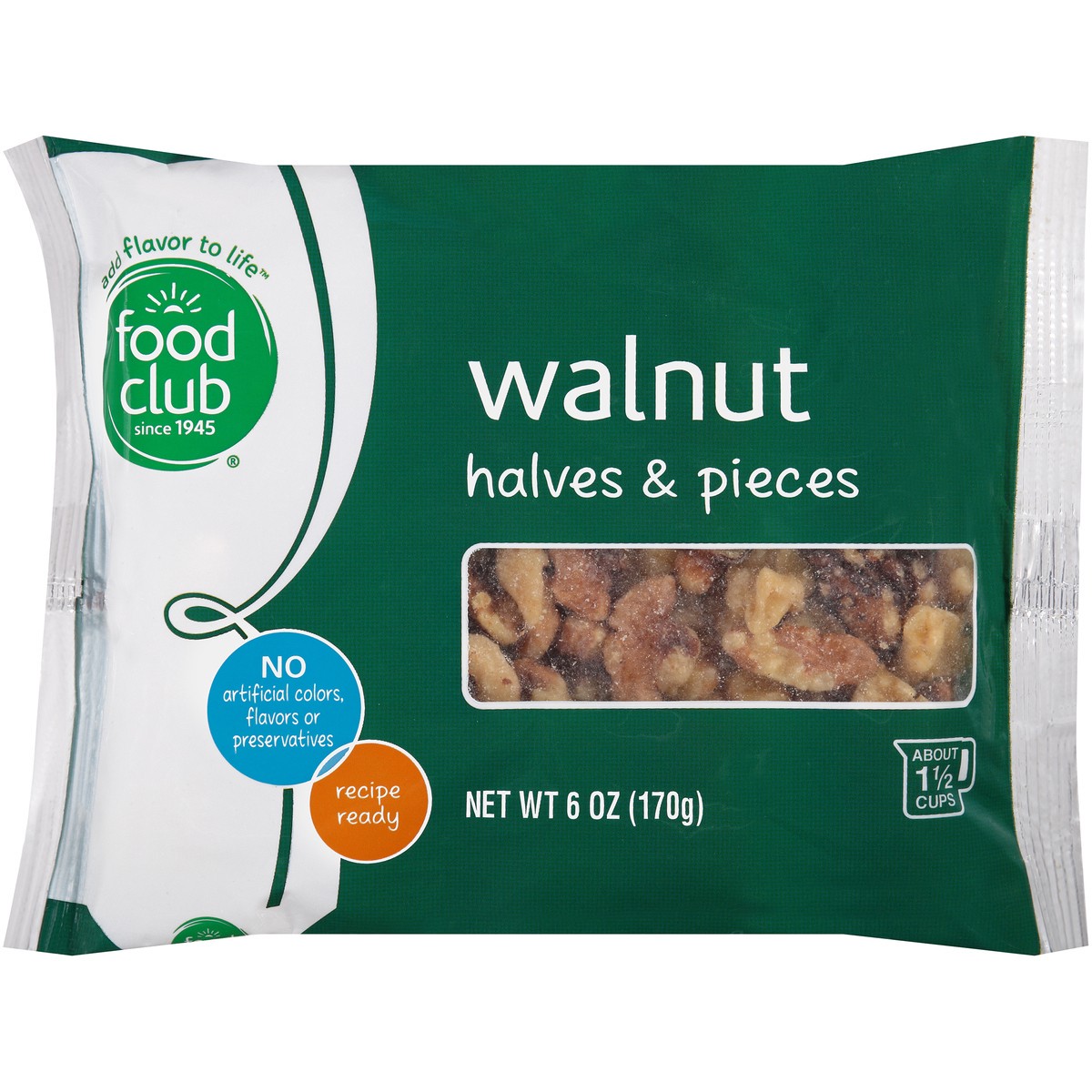 slide 1 of 9, Food Club Walnut Halves & Pieces, 6 oz