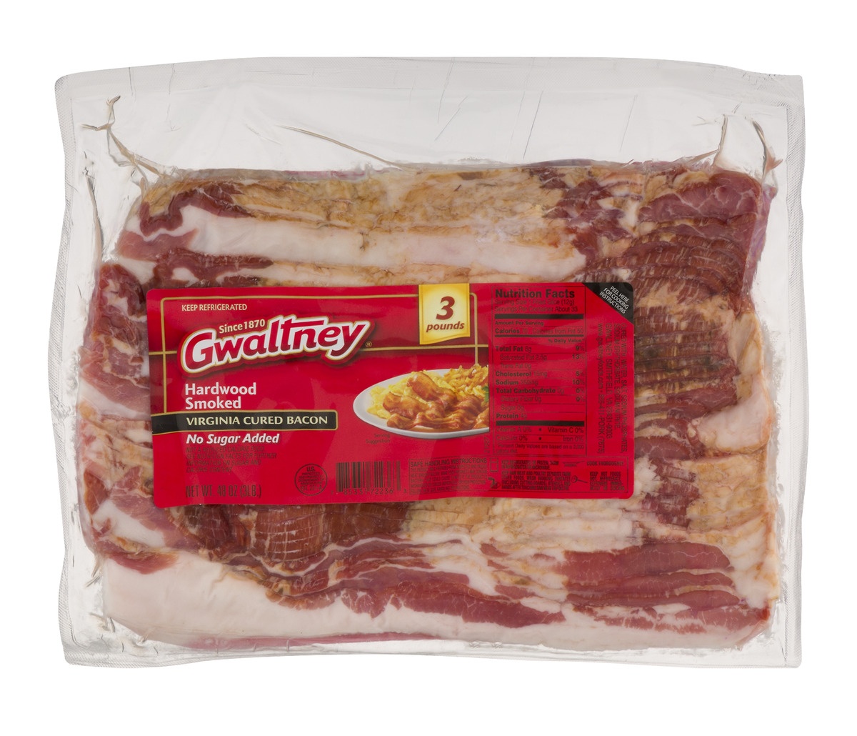 slide 1 of 1, Gwaltney Sliced Bacon, 48 oz