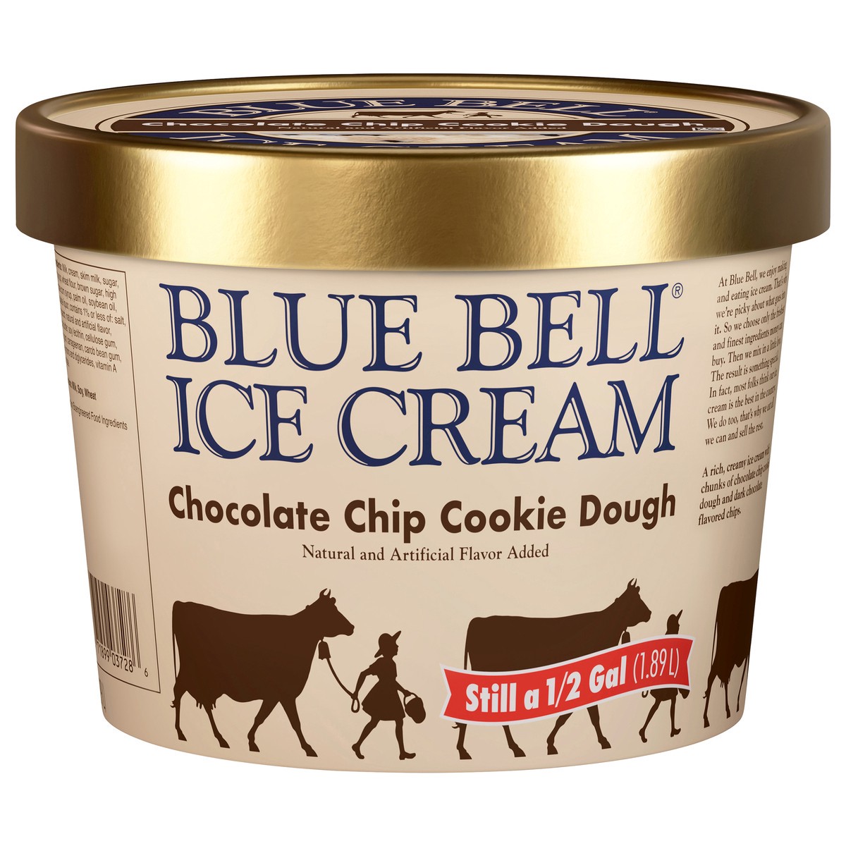 slide 1 of 15, Blue Bell Chocolate Chip Cookie Dough Ice Cream - 64 fl oz, 64 oz