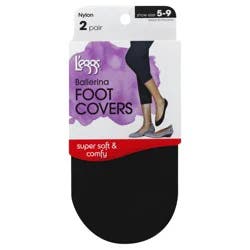 L'eggs Ballerina Foot Covers, Black, 2 Each