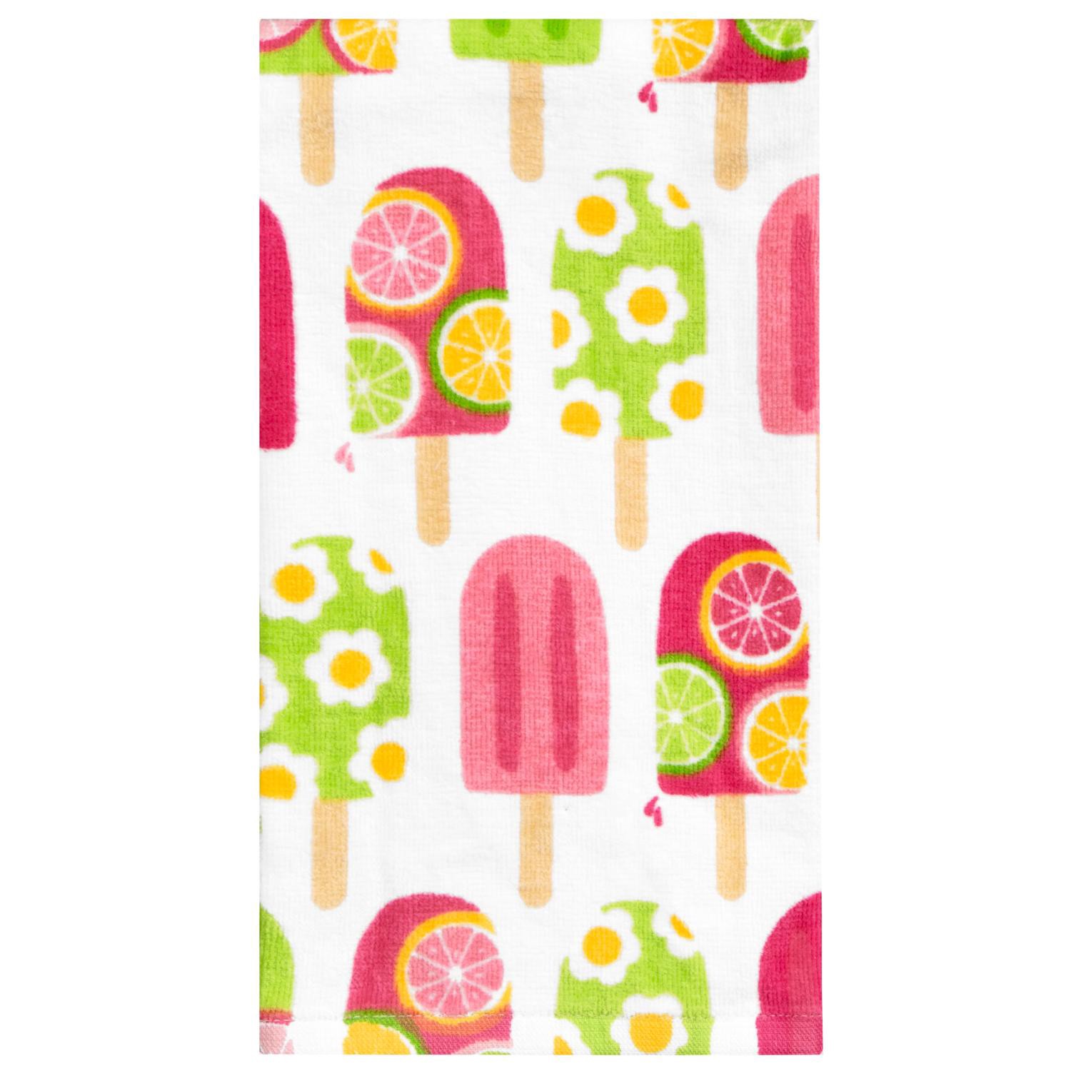 slide 1 of 2, Meijer Corporate Seasonal Mcs Summer Assorted Popsicles Fiber Reactive Kitchen Towel, 16 In X 25 In, 1 ct