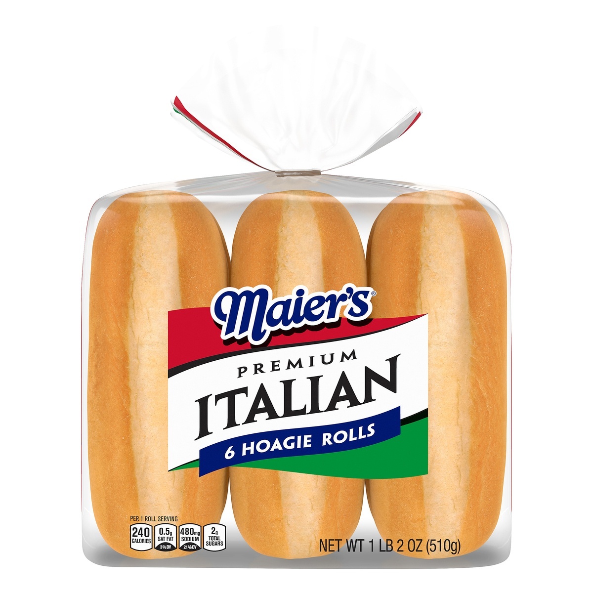 slide 1 of 1, Maier's Premium Italian Hoagie Rolls, 6 count, 18 oz, 