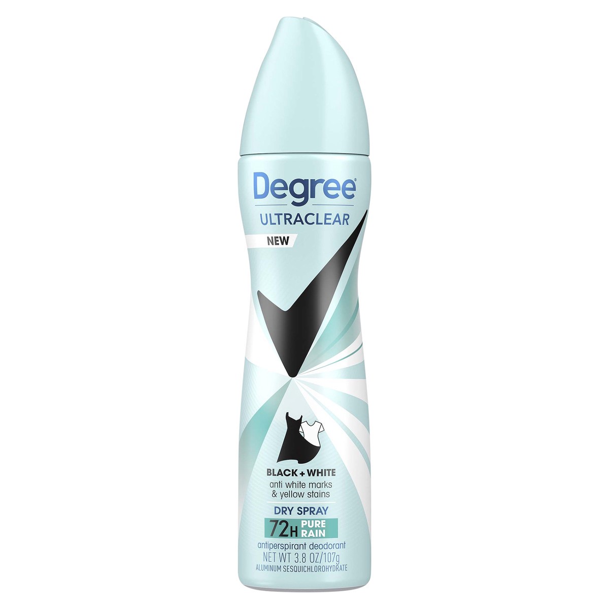 slide 1 of 1, Degree For Women Ultra Clear Black White Pure Rain Antiperspirant Deodorant Dry Spray, 3.8 oz