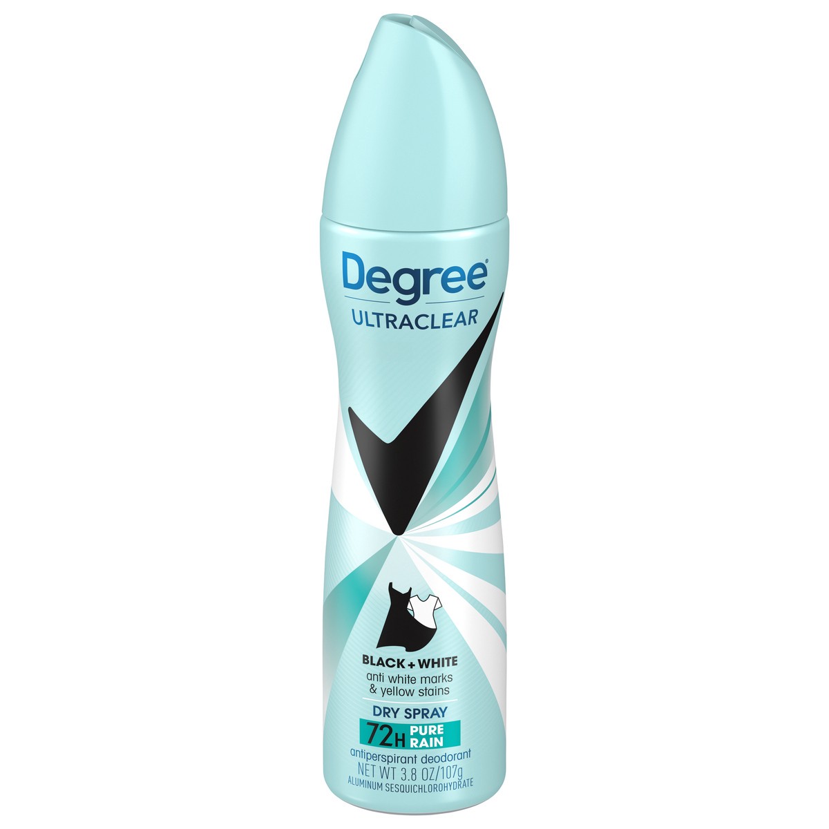 slide 1 of 2, Degree UltraClear Pure Rain Black+White Antiperspirant Deodorant Dry Spray, 3.8 oz