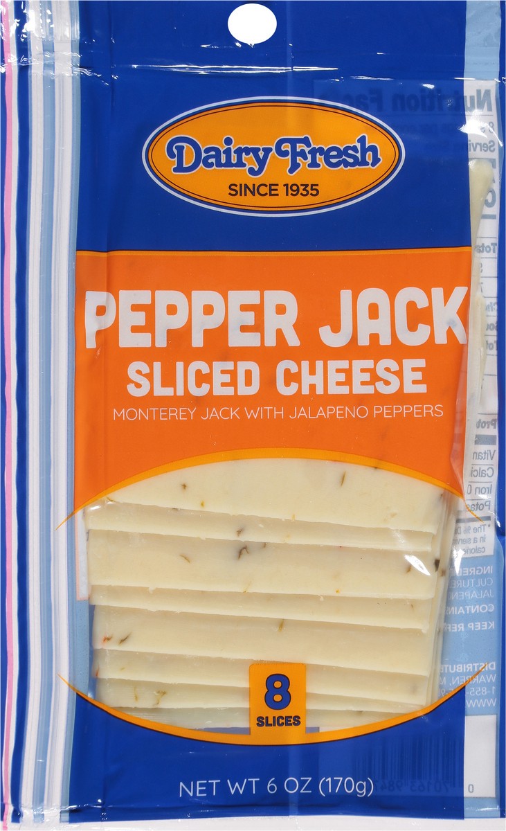 slide 6 of 9, Dairy Fresh Pepper Jack Sliced Cheese 8 ea, 8 ct