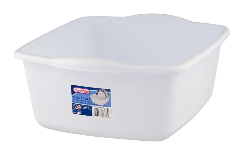 slide 1 of 1, Sterilite White Dishpan, 12 qt