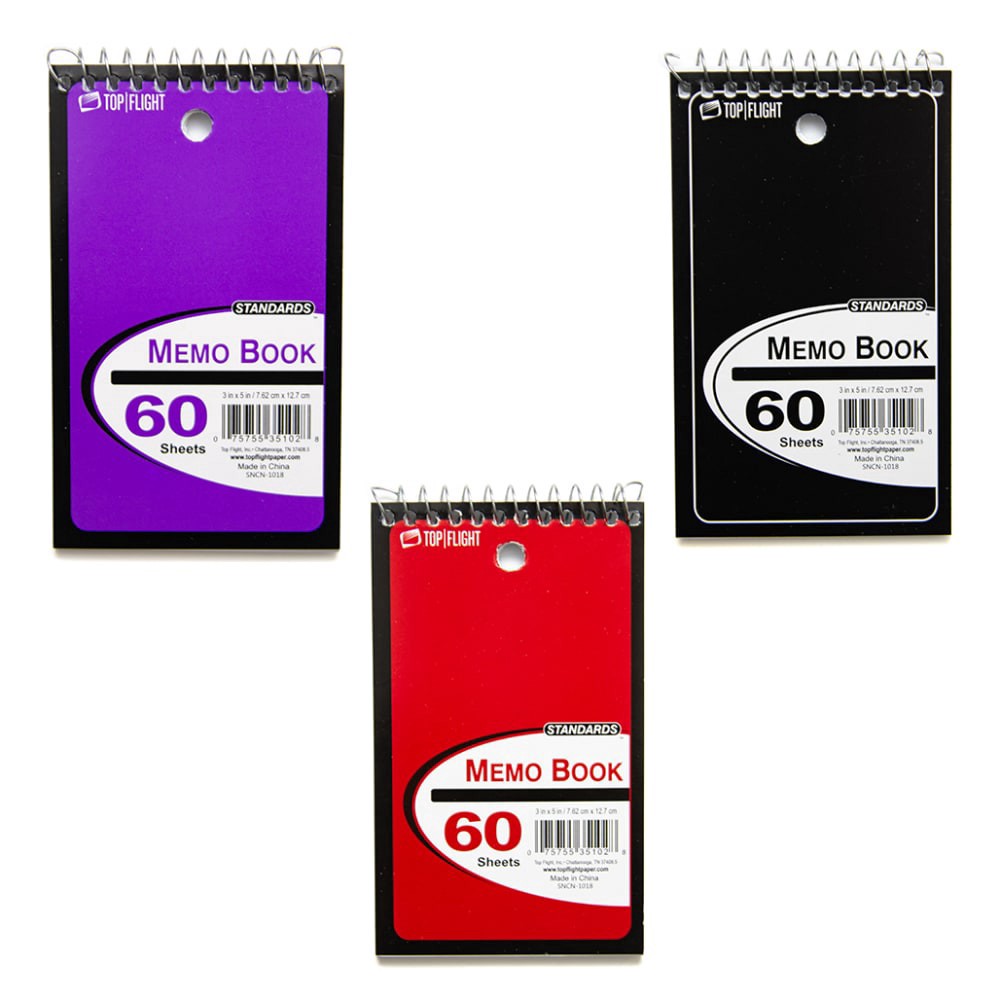 slide 2 of 2, Top Flight Memo Books, 60 Sheets, 3 ct