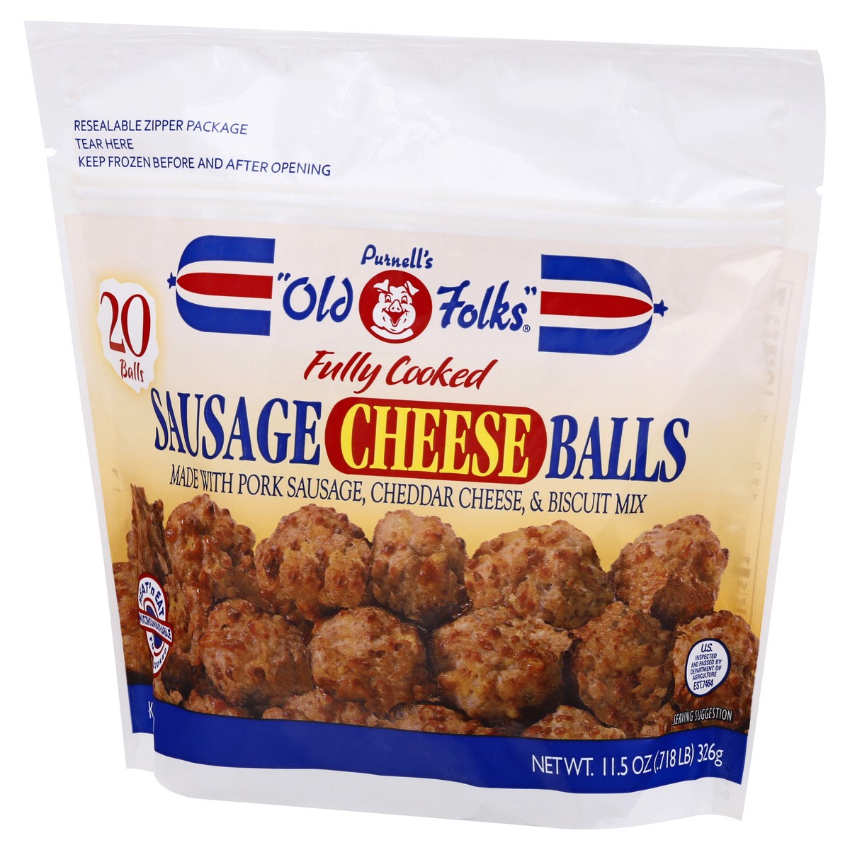slide 8 of 9, Purnell's "Old Folks" Fully Cooked Sausage Cheese Balls 20 ea, 20 ct