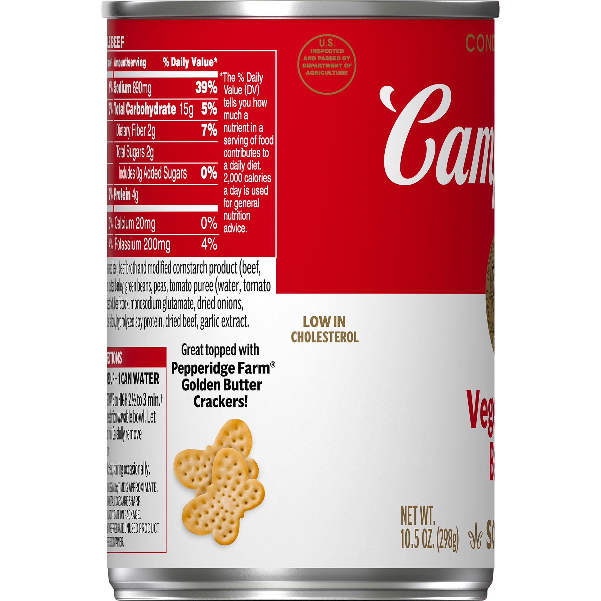 slide 4 of 5, Campbell's Condensed Vegetable Beef Soup, 10.5 oz Can, 10.5 oz