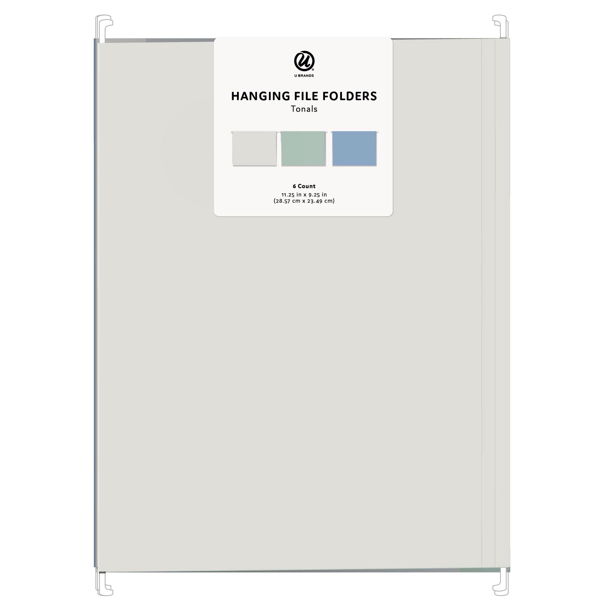 slide 1 of 1, U Brands Tonals Hanging File Folders, 6 ct