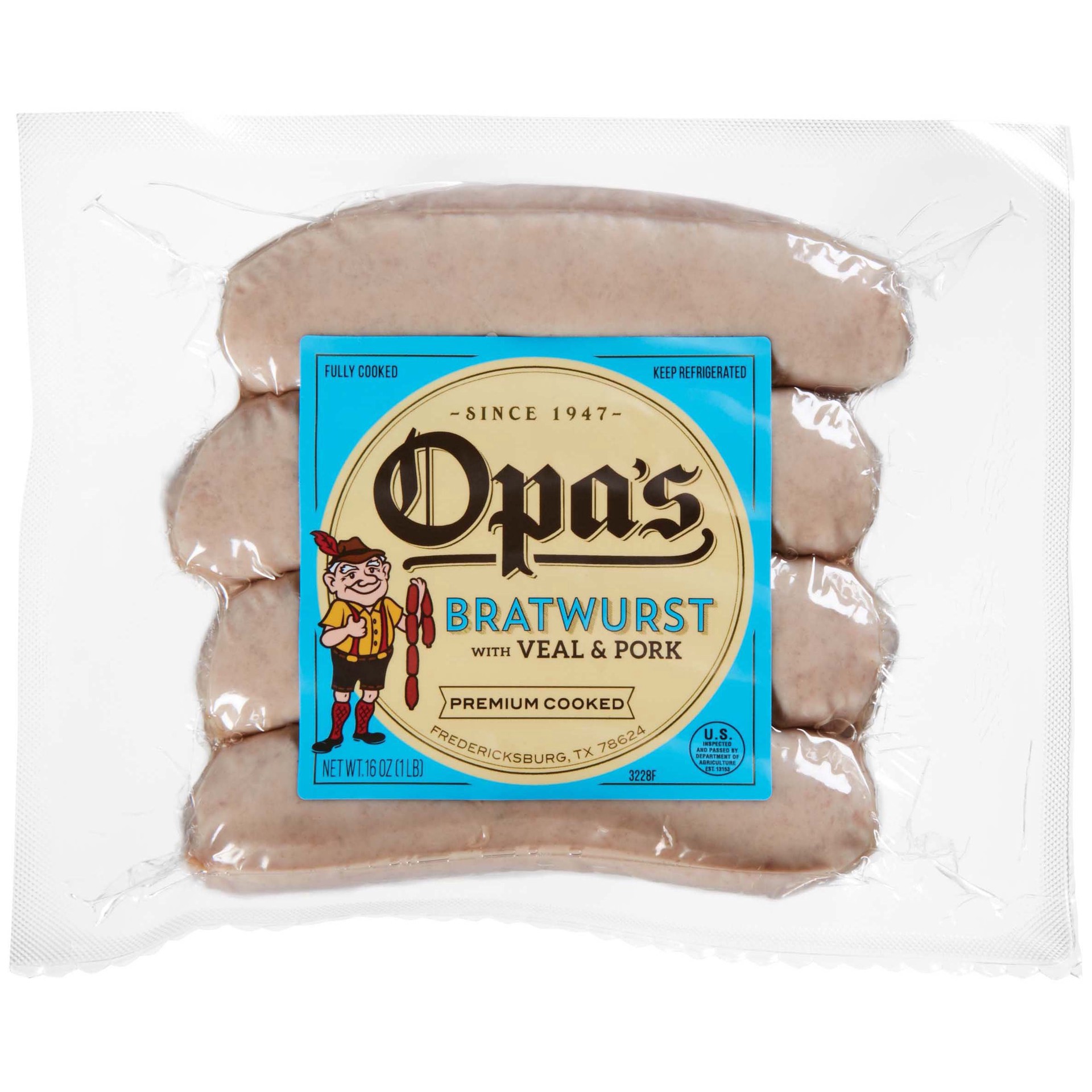 slide 1 of 1, Opa's with Veal & Pork Bratwurst 16 oz, 16 oz