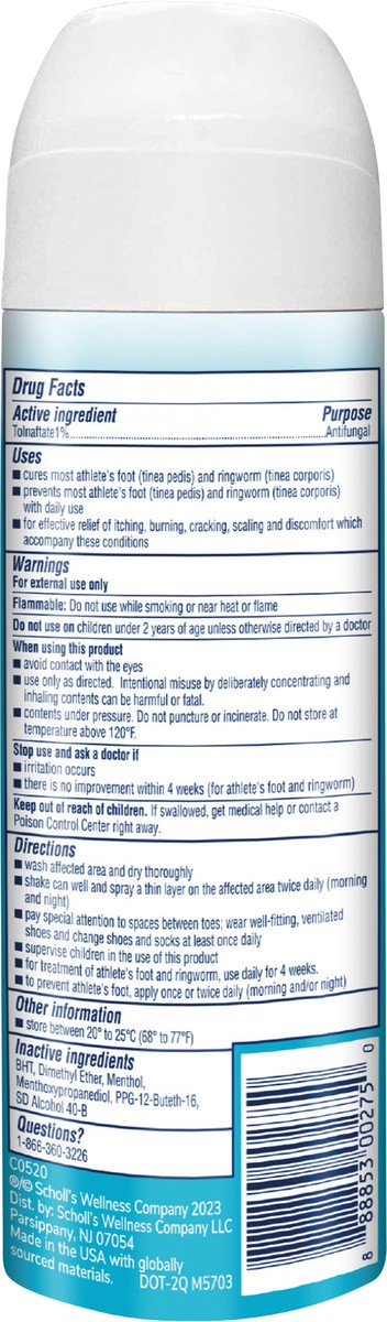 slide 2 of 3, Dr. Scholl's ODOR-X ATHLETE'S FOOT MEDICATED LIQUID SPRAY, 5.3 oz // 24-Hour Relief of Itching & Burning, Instantly Cools, Cures & Prevents Most Athlete's Foot, Destroys Odors Instantly, 5.3 oz