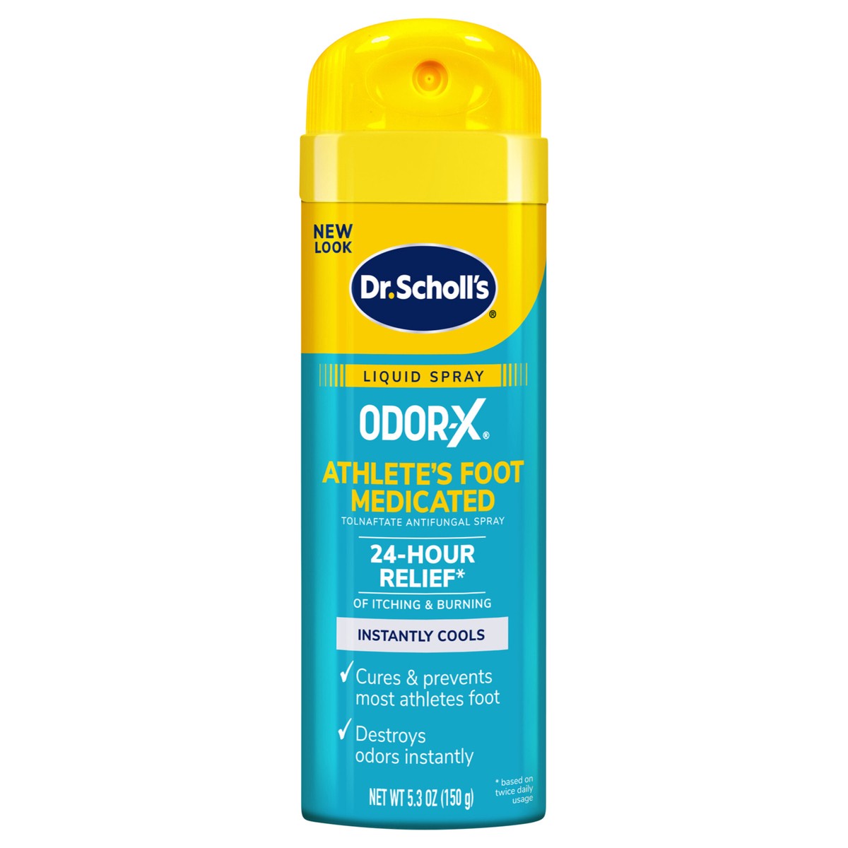 slide 1 of 3, Dr. Scholl's ODOR-X ATHLETE'S FOOT MEDICATED LIQUID SPRAY, 5.3 oz // 24-Hour Relief of Itching & Burning, Instantly Cools, Cures & Prevents Most Athlete's Foot, Destroys Odors Instantly, 5.3 oz