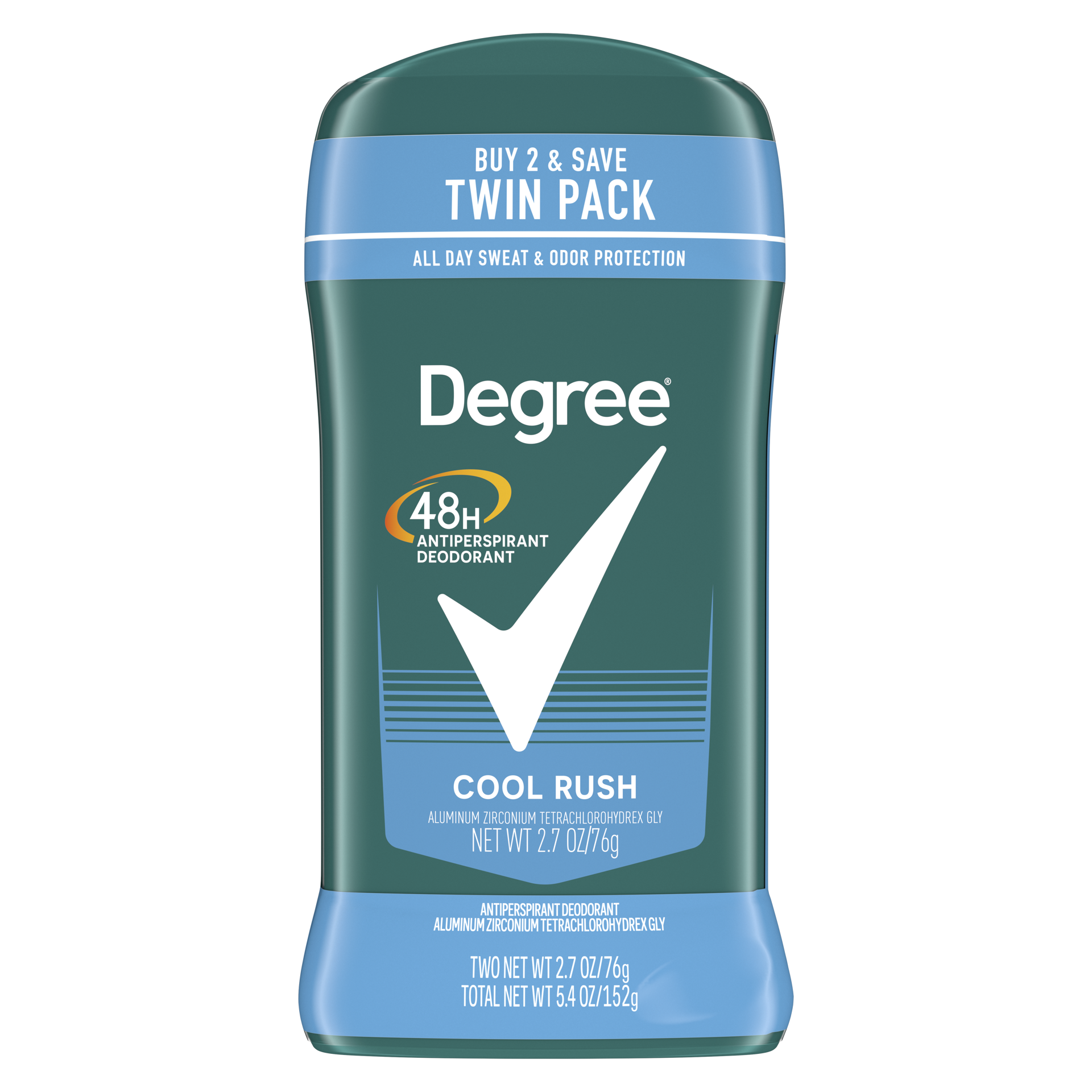 slide 7 of 7, Degree Men Original Antiperspirant Deodorant Cool Rush, Twin Pack, 2.7 oz