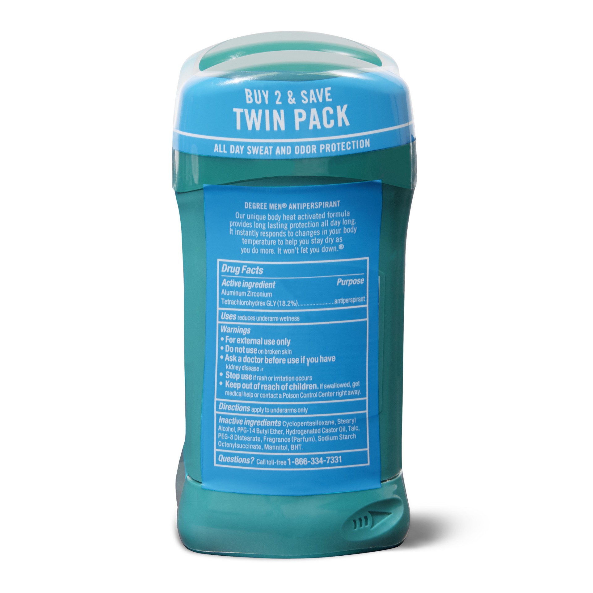 slide 2 of 7, Degree Men Original Antiperspirant Deodorant Cool Rush, Twin Pack, 2.7 oz