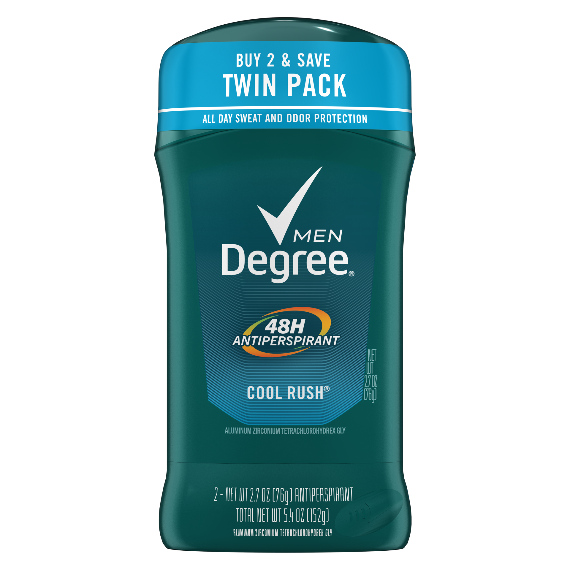 slide 5 of 7, Degree Men Original Antiperspirant Deodorant Cool Rush, Twin Pack, 2.7 oz