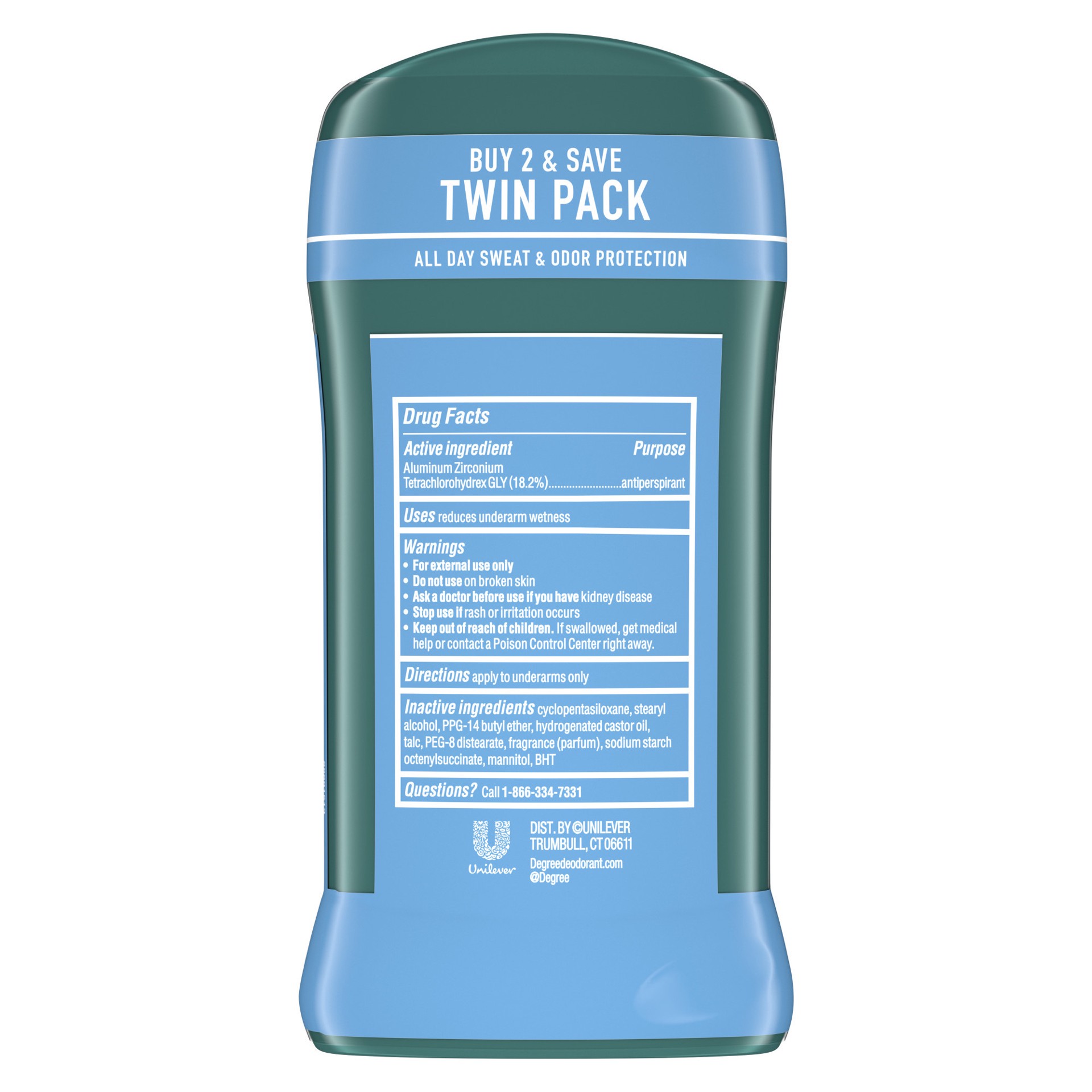 slide 6 of 7, Degree Men Original Antiperspirant Deodorant Cool Rush, Twin Pack, 2.7 oz
