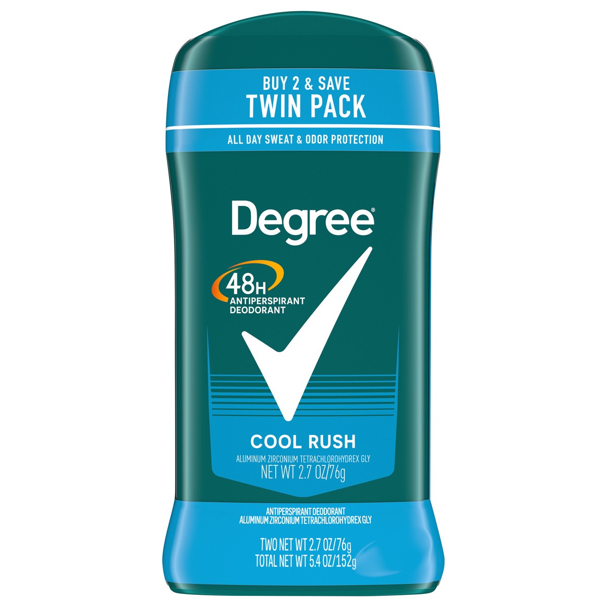slide 1 of 7, Degree Men Original Antiperspirant Deodorant Cool Rush, Twin Pack, 2.7 oz