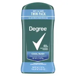 Degree Original Antiperspirant Deodorant Cool Rush, 2.7 oz, Twin Pack