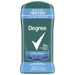 Degree Men Original Antiperspirant Deodorant Cool Rush, 2.7 oz, Twin Pack