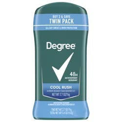 Degree Men Original Antiperspirant Deodorant Cool Rush, 2.7 oz, Twin Pack