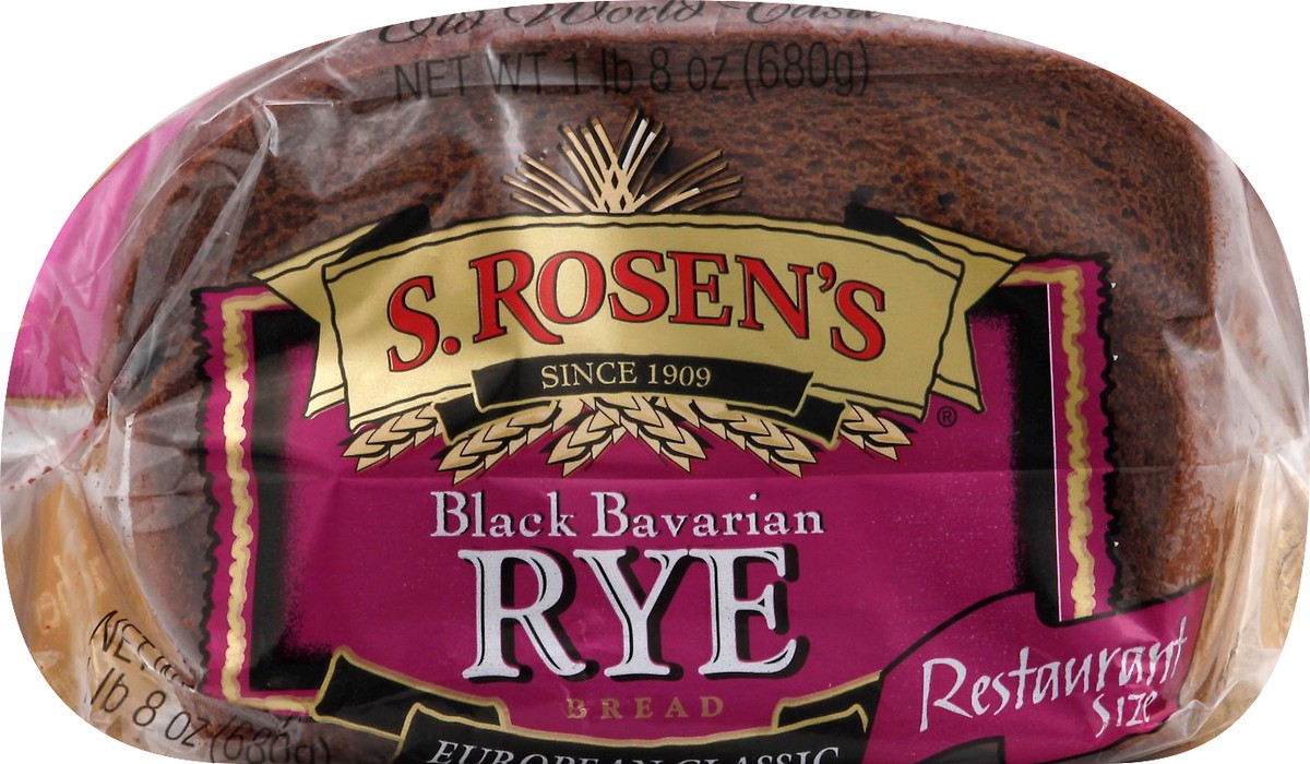 slide 6 of 9, S. Rosen's Restaurant Size Rye Black Bavarian Bread 24 oz, 24 oz