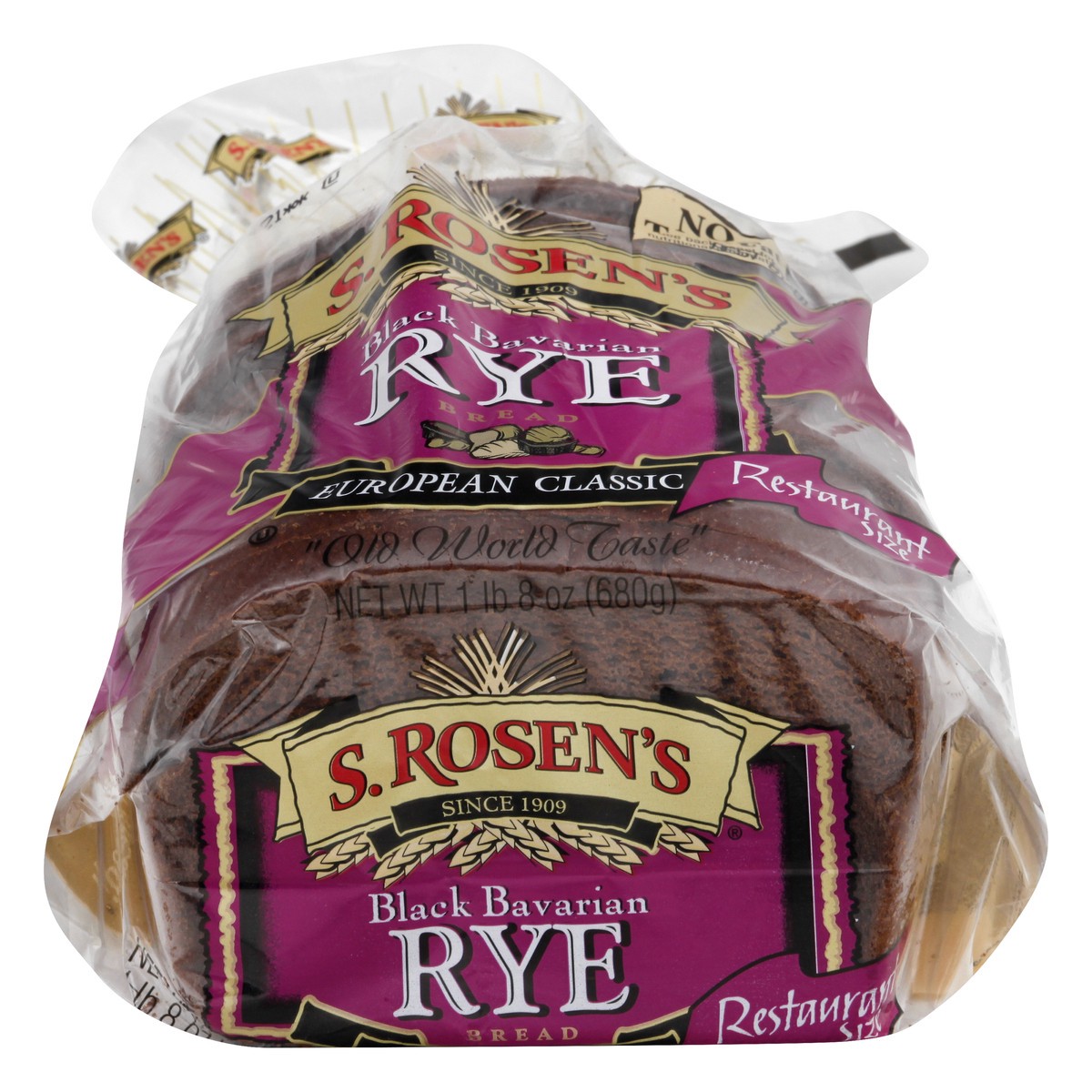 slide 1 of 9, S. Rosen's Restaurant Size Rye Black Bavarian Bread 24 oz, 24 oz