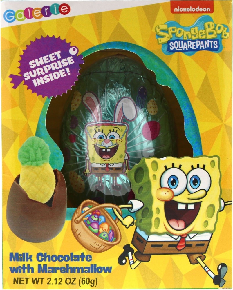 slide 1 of 1, Galerie Spongebob Squarepants Milk Chocolate Egg With Marshmallow, 2.12 oz