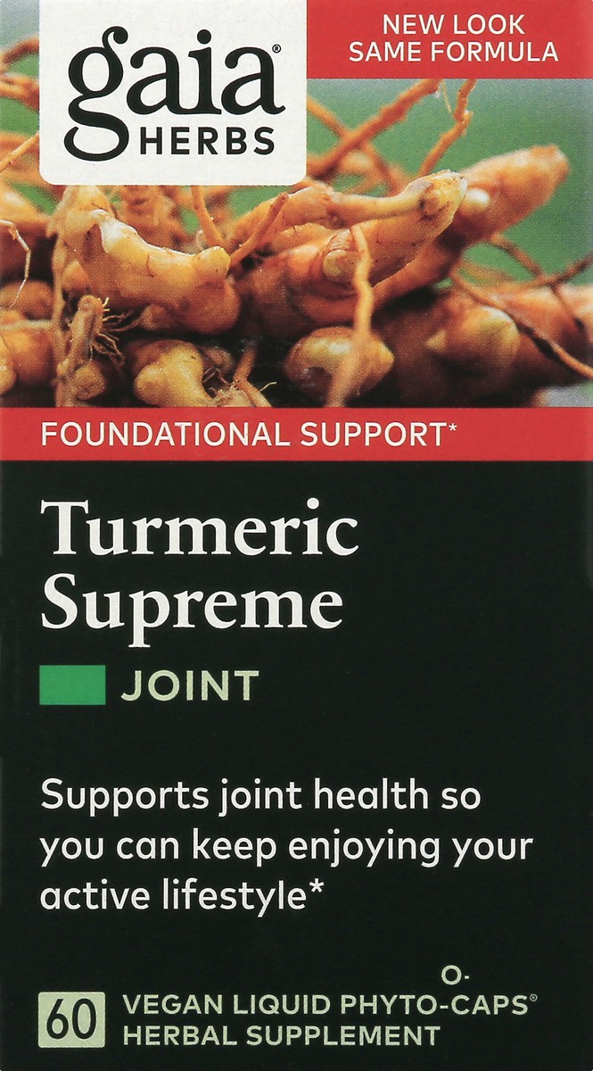 slide 6 of 9, Gaia Herbs Turmeric Supreme Joint Health Herbal Supplement, 60 ct