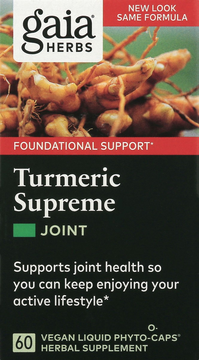 slide 1 of 9, Gaia Herbs Turmeric Supreme Joint Health Herbal Supplement, 60 ct