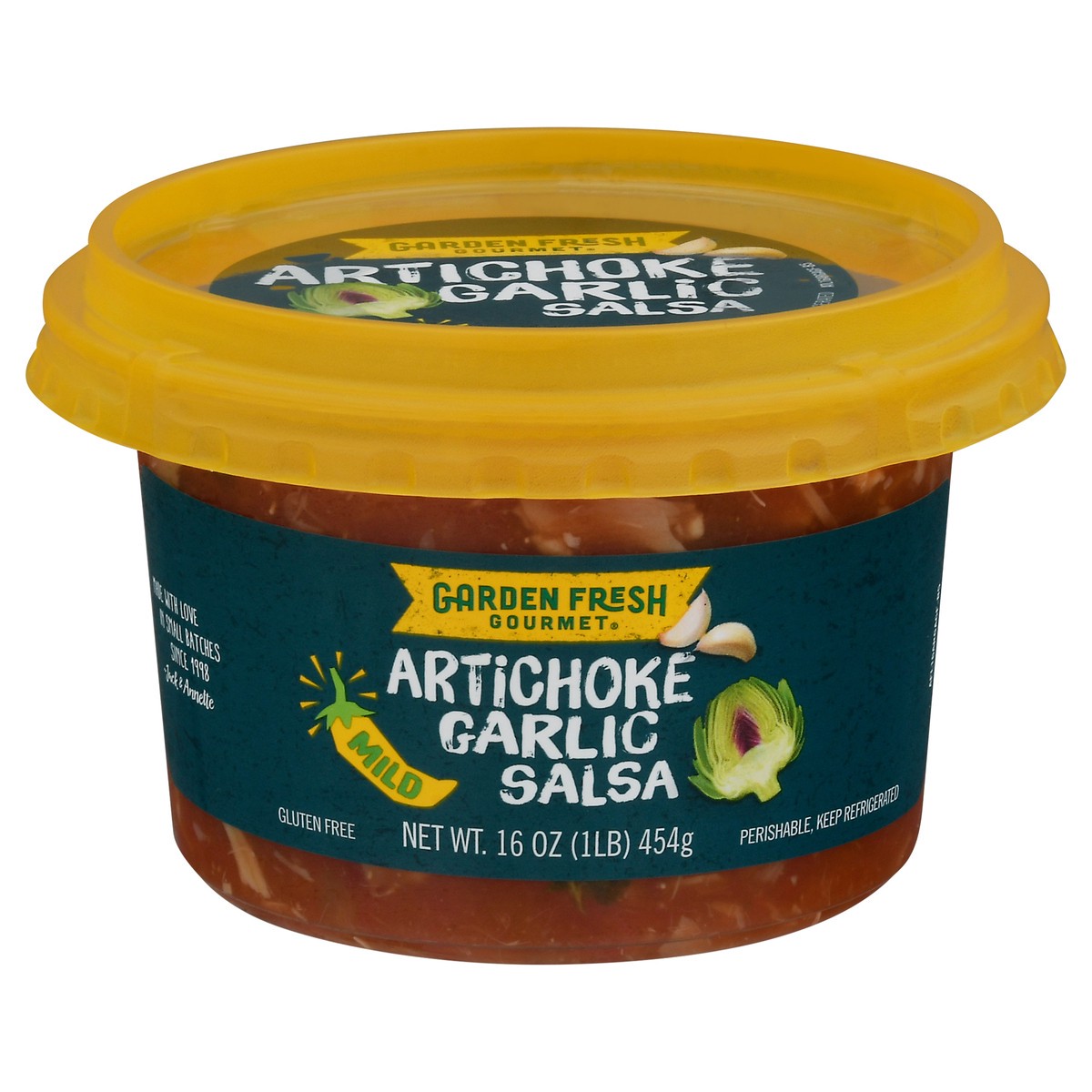 slide 1 of 9, Garden Fresh Gourmet Artichoke Garlic Salsa, 16 oz