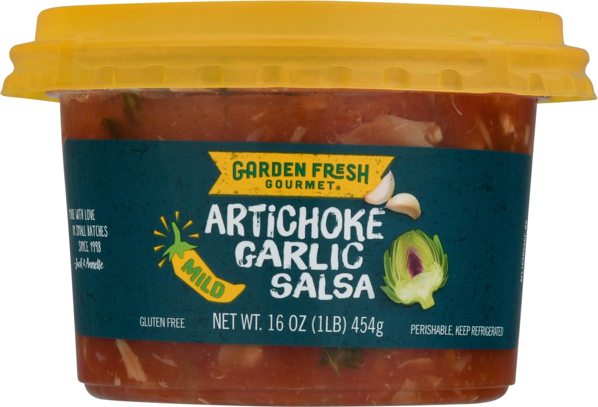 slide 1 of 9, Garden Fresh Gourmet Artichoke Garlic Salsa, 16 oz