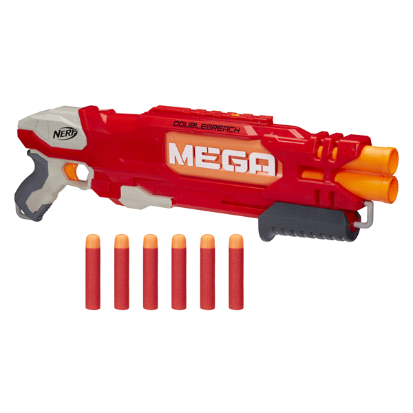 slide 1 of 1, Nerf N-Strike Mega Doublebreach Blaster - Red/Orange, 1 ct