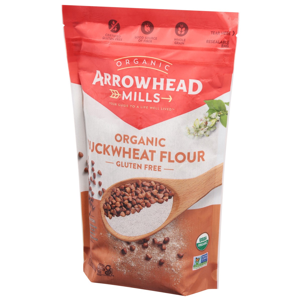 slide 8 of 9, Arrowhead Mills Organic Buckwheat Flour, Gluten Free Flour, 22 oz Bag, 22 oz