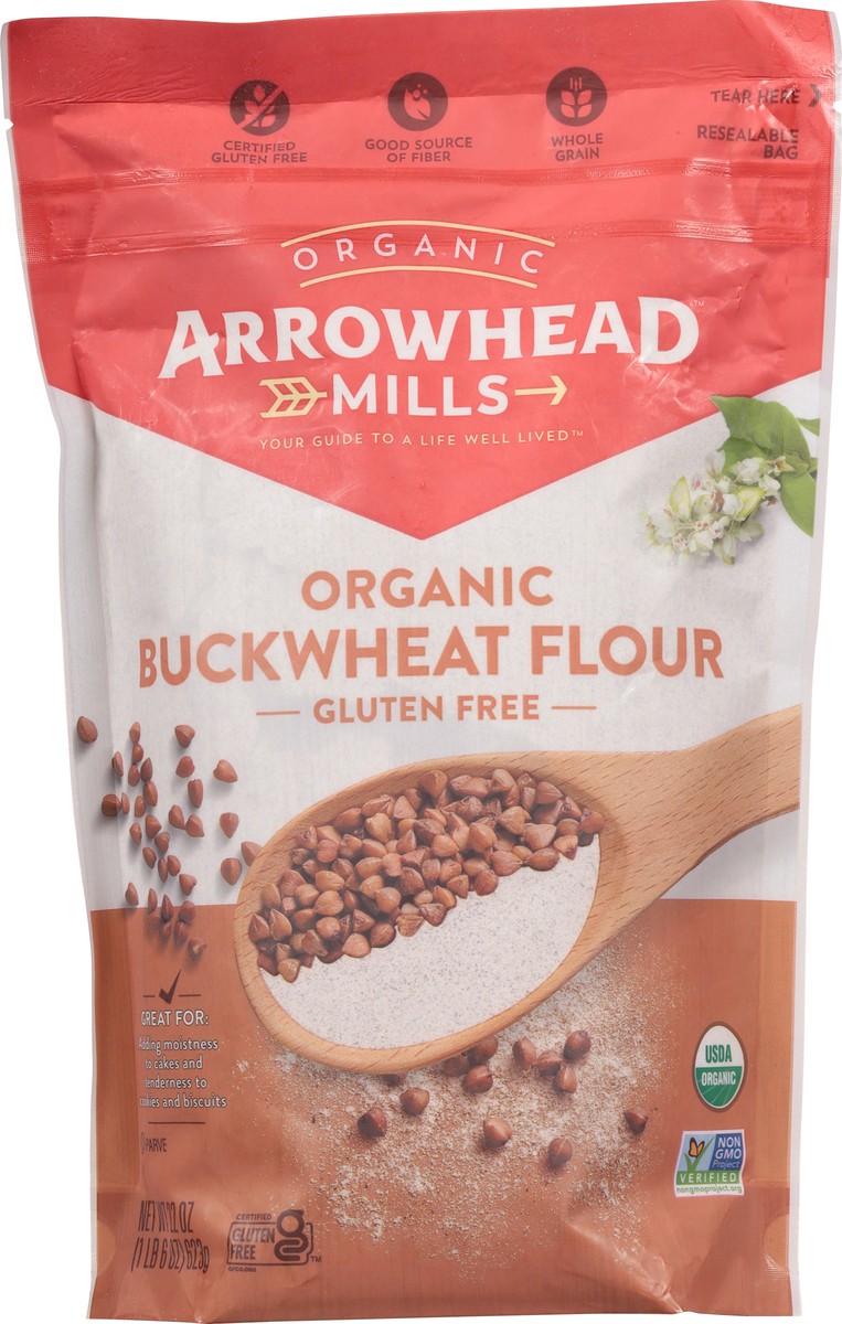 slide 5 of 9, Arrowhead Mills Organic Buckwheat Flour, Gluten Free Flour, 22 oz Bag, 22 oz